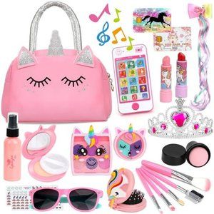 Play Purse Little Girls Toys-Pretend Makeup for Toddlers for 3 4 5 6 Year Old
